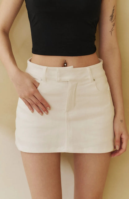 Denim A-Line Mini Skort<br/>俐落牛仔Ａ字褲裙