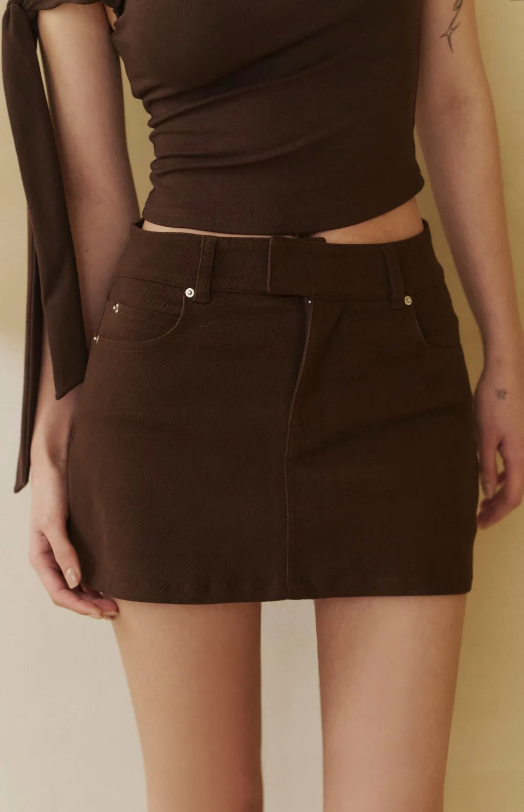 Denim A-Line Mini Skort<br/>俐落牛仔Ａ字褲裙