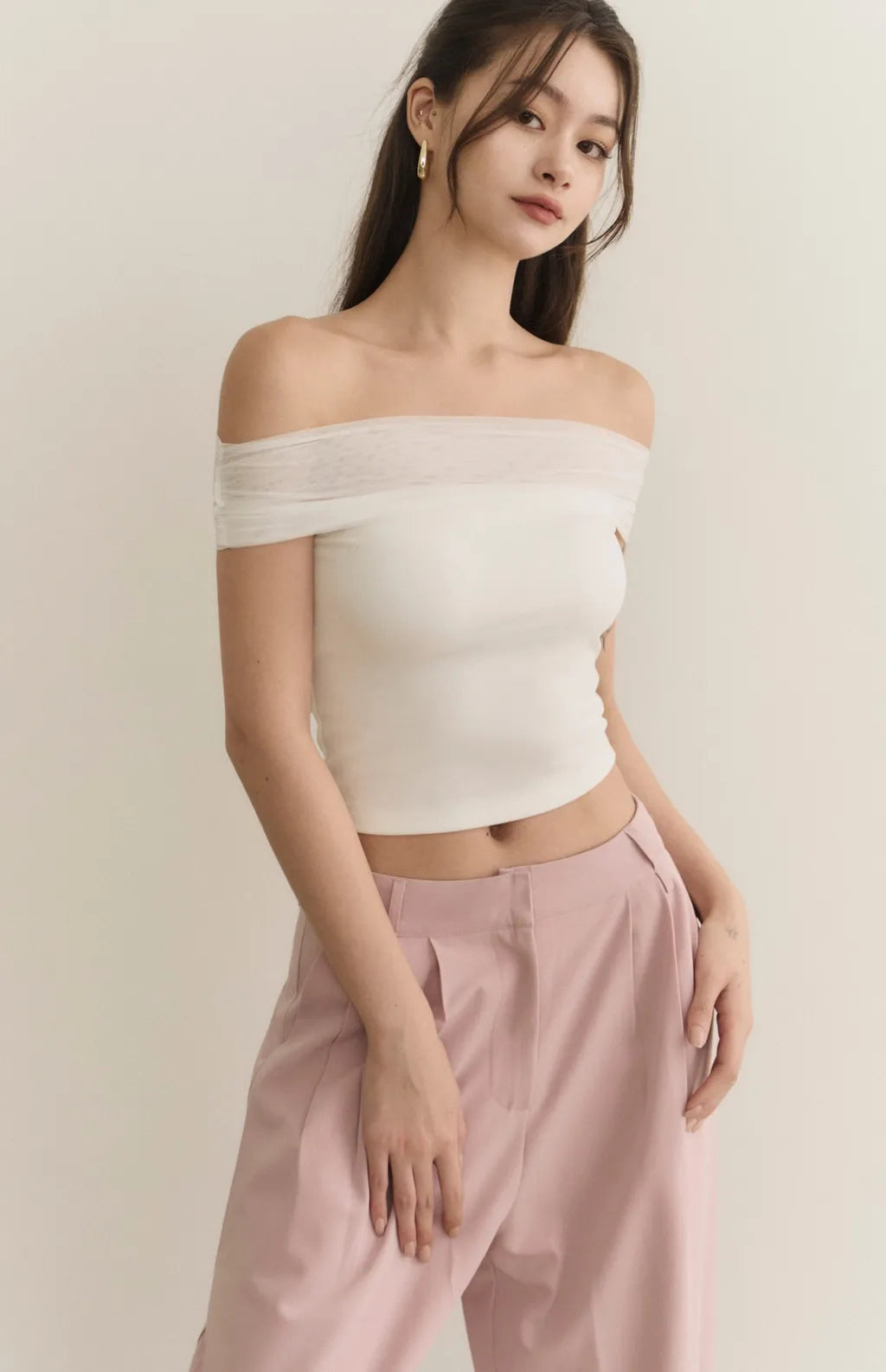 High-Waist Pleated Wide-Leg Suit Pants<br/>打褶寬版西裝褲