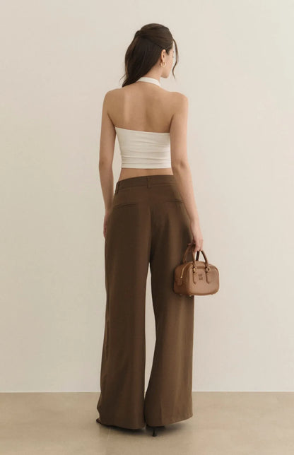 High-Waist Pleated Wide-Leg Suit Pants<br/>打褶寬版西裝褲