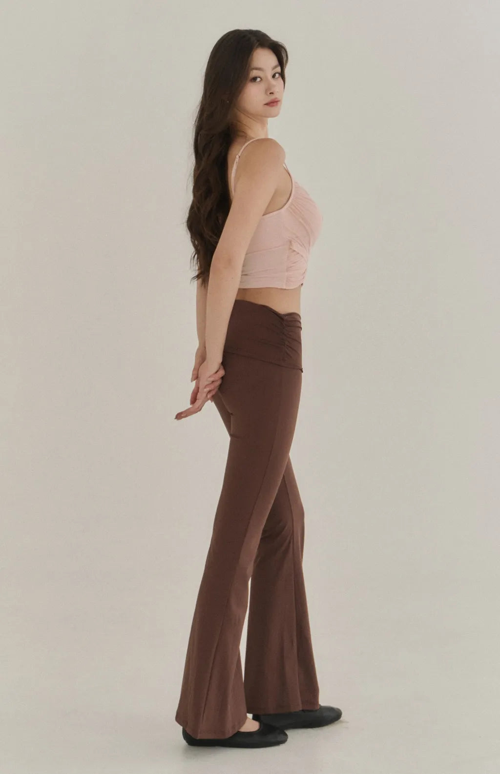 Sheer Mesh Ruched Plunge Bra Top<br/>V領網紗抓皺Bra Top