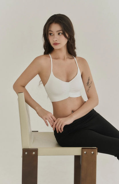 Ruched Crisscross Back Bra Top<br/>美胸抓皺後交叉Bra Top