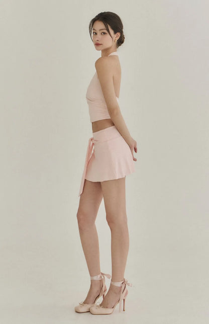 Lyocell Tie-Waist Flared Skort<br/>萊塞爾綁帶傘擺褲裙