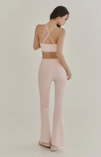 High-Waist Side Ruched Flare Pants<br/>寬腰側抓皺喇叭褲
