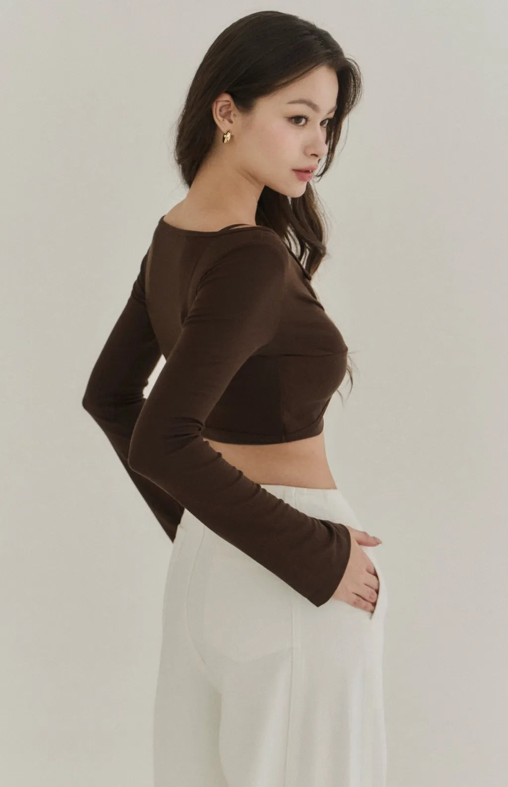 Lyocell Twist Front Lapel Shrug<br/>涼感萊塞爾紐結翻領罩衫