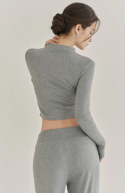 Modal Stand Collar Zip Crop Jacket<br/>莫代爾親柔感立領外套