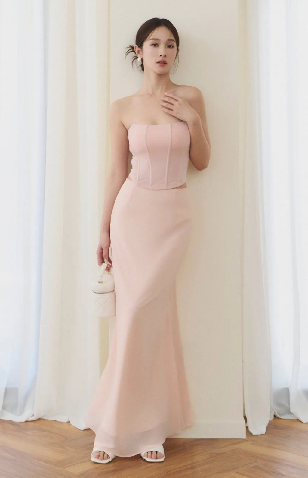 Chiffon Fitted Mermaid Maxi Skirt<br/>雪紡修身魚尾裙