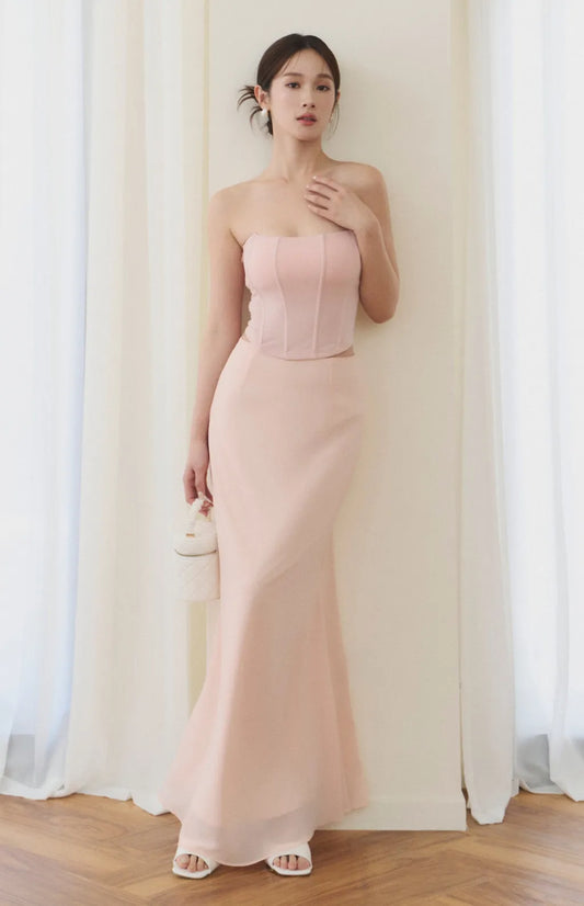 Chiffon Fitted Mermaid Maxi Skirt<br/>雪紡修身魚尾裙