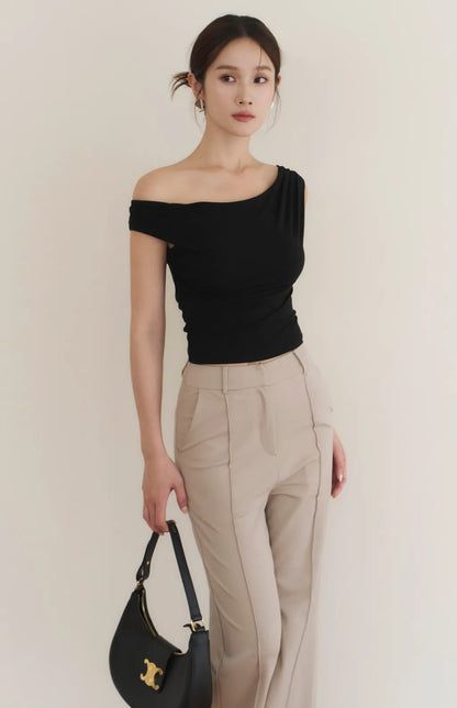 Structured Pintuck Tailored Trousers<br/>挺版高彈壓線西裝褲