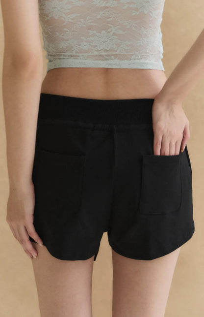 Soft-Touch Wide-Waistband Drawstring Shorts<br/>柔感寬腰帶抽繩短褲
