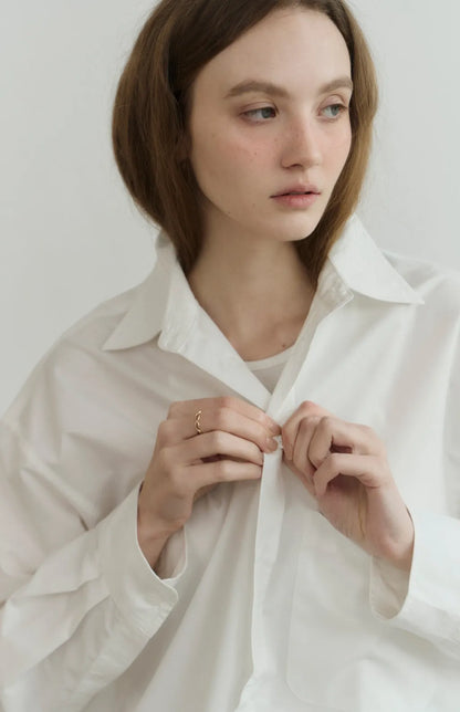 Water-Repellent Oversized Shirt<br/>抗潑水品牌刺繡襯衫