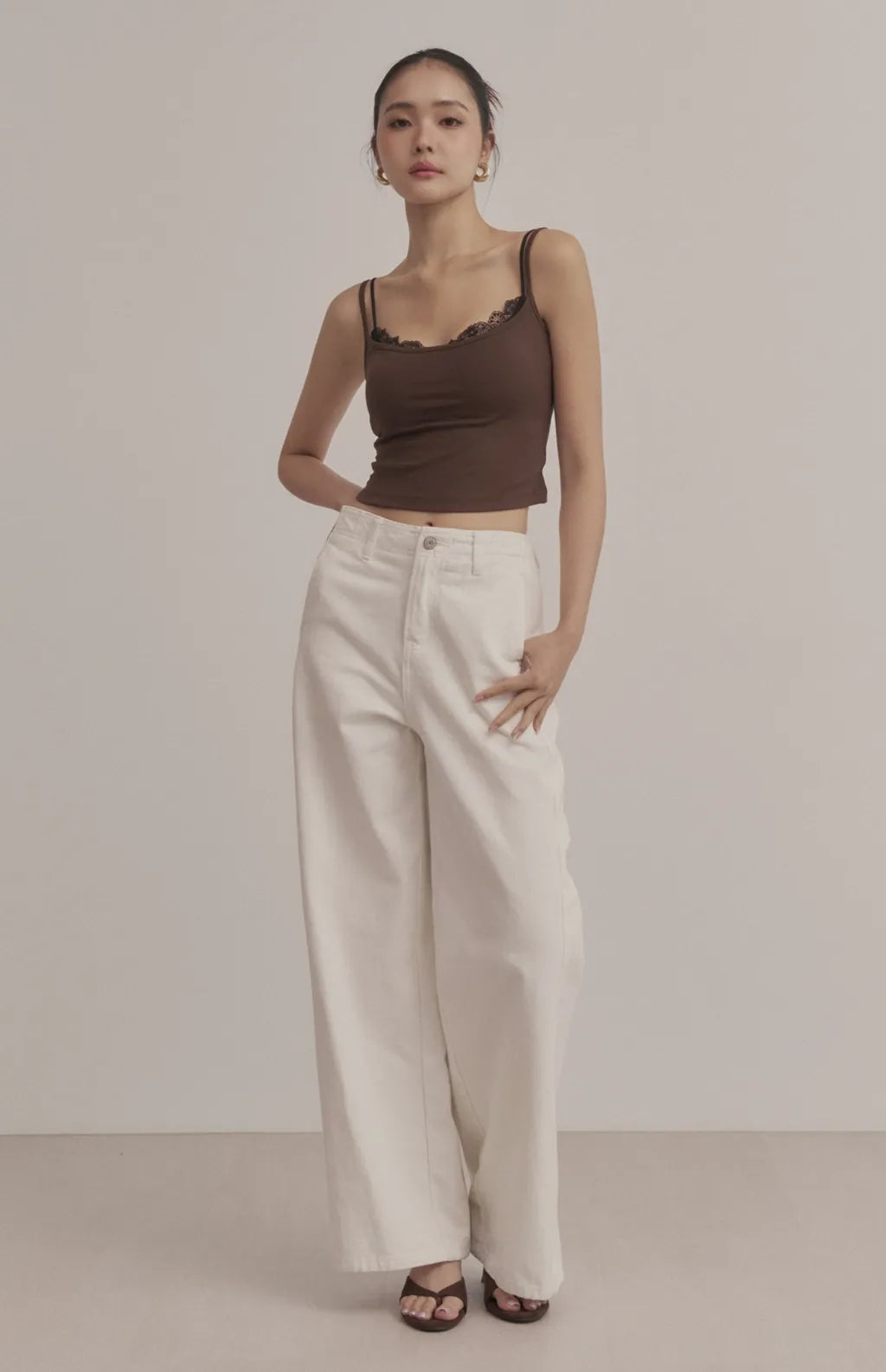 Layered Sweetheart Lace-Trim Crop Bra Top<br/>假兩件桃心領蕾絲花邊Bra Top