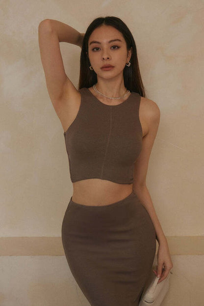 (最後一件) Elegant Rib Knit Bra Top<br/>一見鍾情羅紋BraTop -【L】
