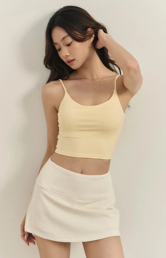 (現貨) Cloud Cotton Side Slit Mini Skirt<br/>雲感側開衩褲裙 -【白S】