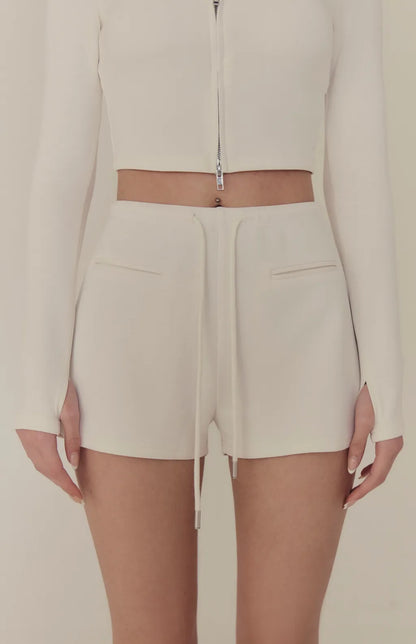 Cloud Drawstring A-Line Shorts<br/>雲感太空棉抽繩A字修身短褲
