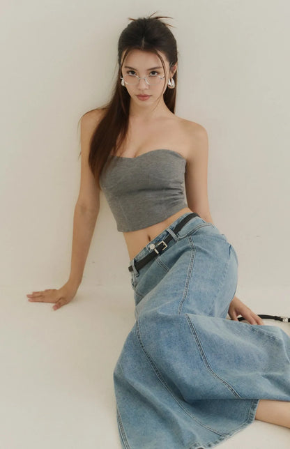 Denim Mermaid Maxi Skirt<br/>牛仔魚尾長裙