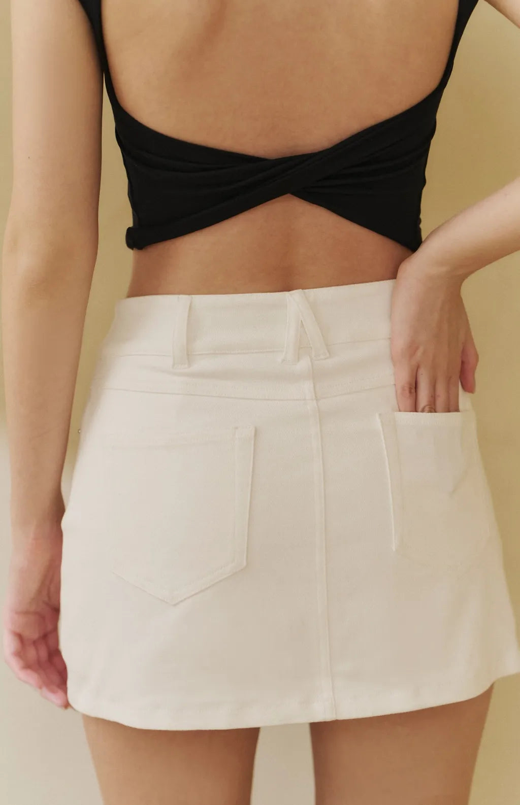 Denim A-Line Mini Skort<br/>俐落牛仔Ａ字褲裙