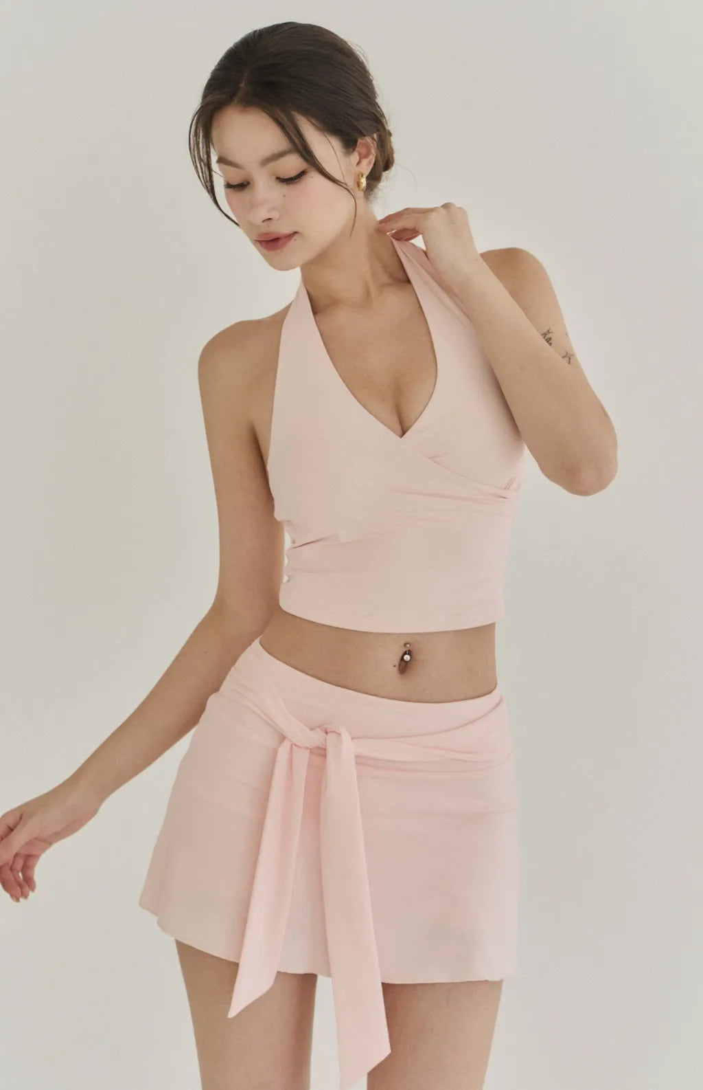 Lyocell Tie-Waist Flared Skort<br/>萊塞爾綁帶傘擺褲裙