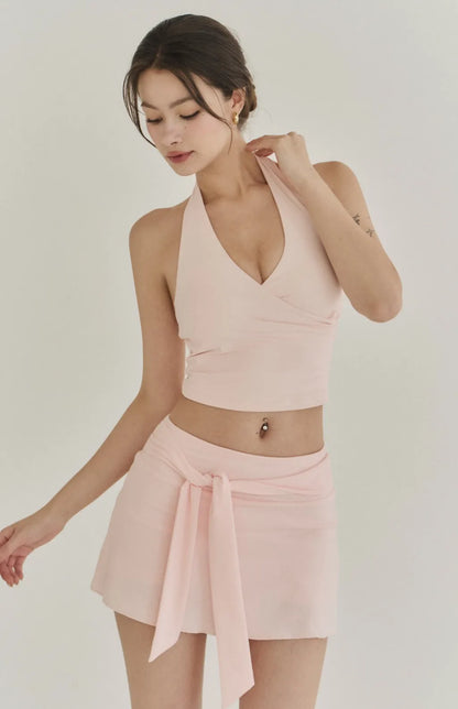 Lyocell Tie-Waist Flared Skort<br/>萊塞爾綁帶傘擺褲裙
