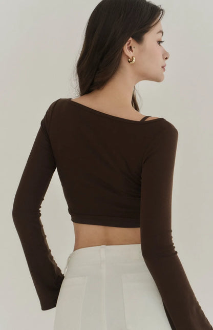 Lyocell Twist Front Lapel Shrug<br/>涼感萊塞爾紐結翻領罩衫