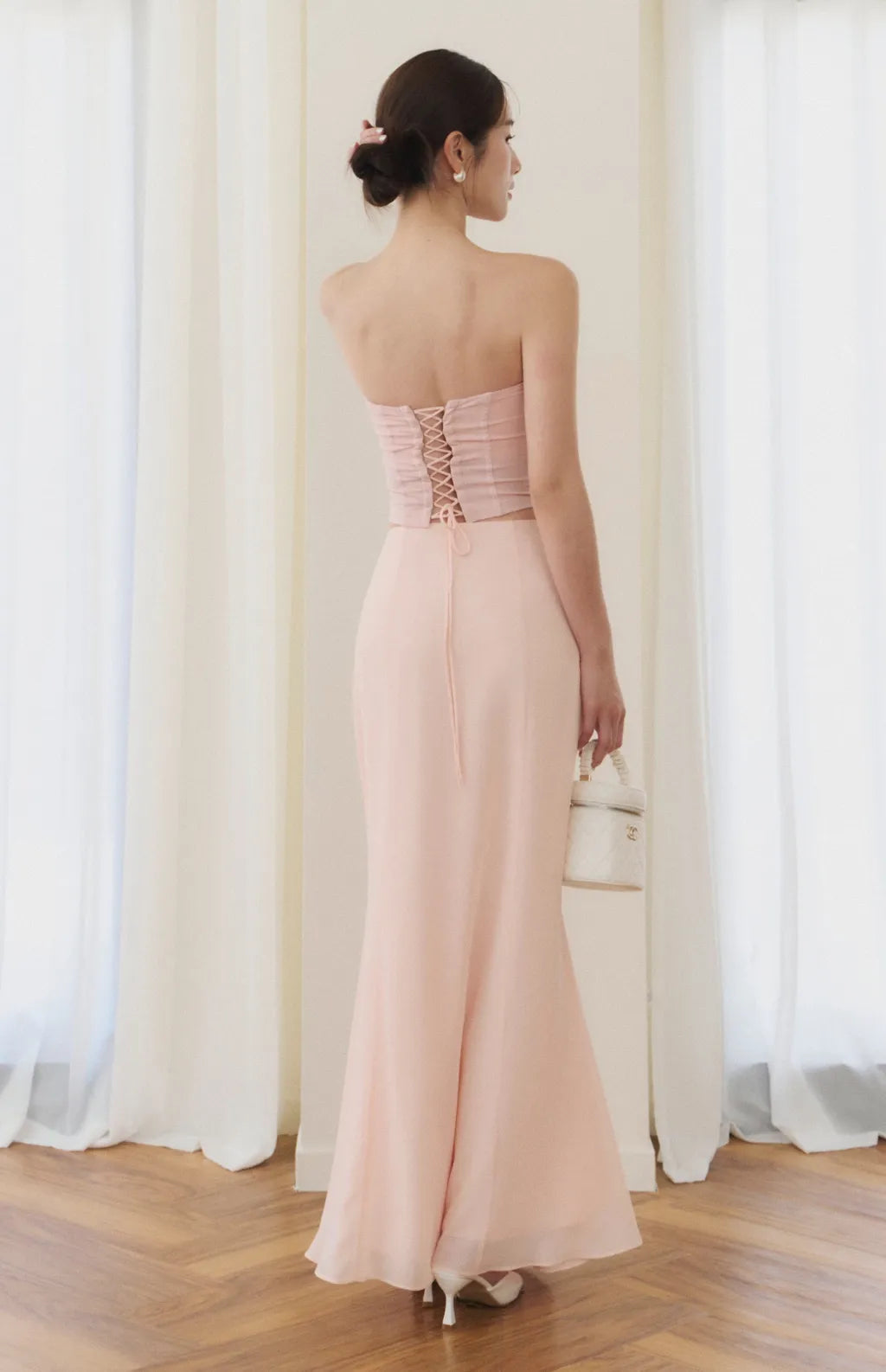 Chiffon Fitted Mermaid Maxi Skirt<br/>雪紡修身魚尾裙