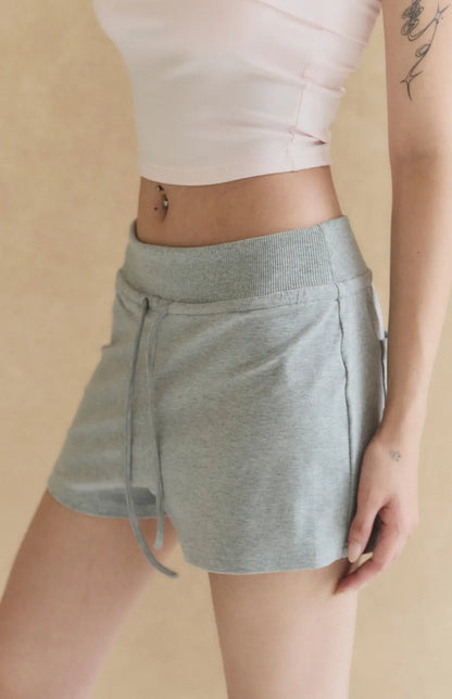 Soft-Touch Wide-Waistband Drawstring Shorts<br/>柔感寬腰帶抽繩短褲