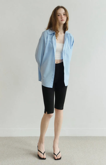 Water-Repellent Oversized Shirt<br/>抗潑水品牌刺繡襯衫